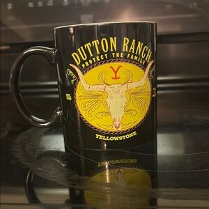Dutton Ranch Black Mug with Yellow Design